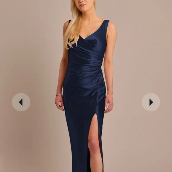 draped back bridesmaid dress Lady Black Tie - Beatrice Gown - A-line Dress With Draped Cowl Back main image 0